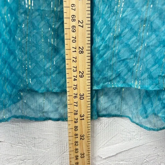 Ritu Kumar Multicolor Boho Blouse Sheer Flowy Long Sleeves NWT Sz 2 Festival - Picture 9 of 11